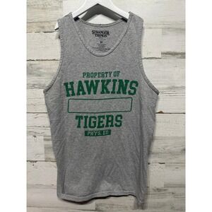 Stranger Things Tank Top Men Medium Gray Hawkins Tigers Phys Ed Graphic